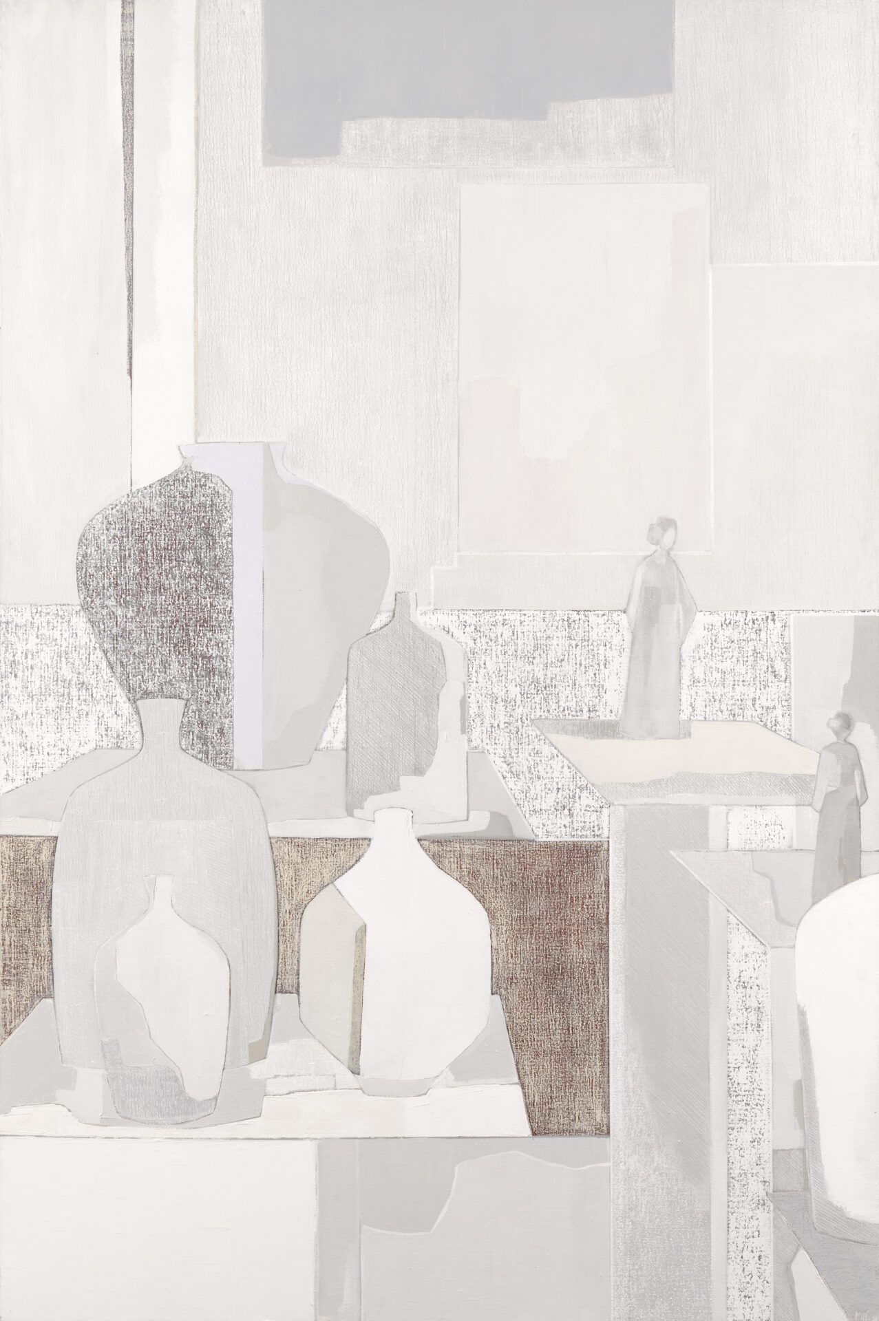 GRIVET NATURE MORTE AUX BLANCS HST 146x97 cm