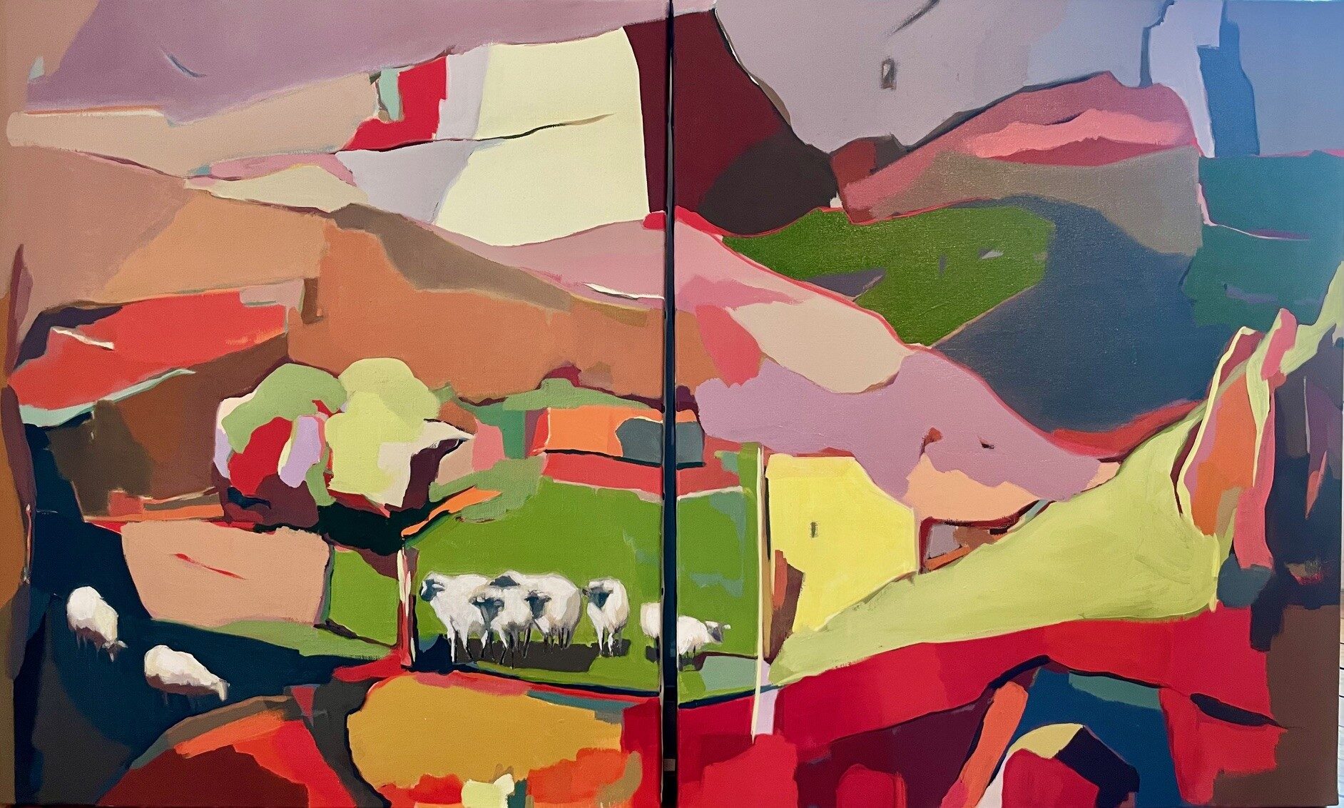 Paysage dyptique Alpages 81x130